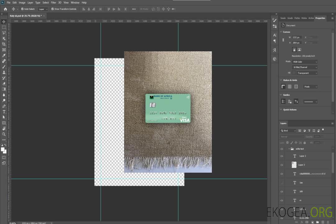 Madagascar Bank of Africa carte de débit visa photolook , avant template